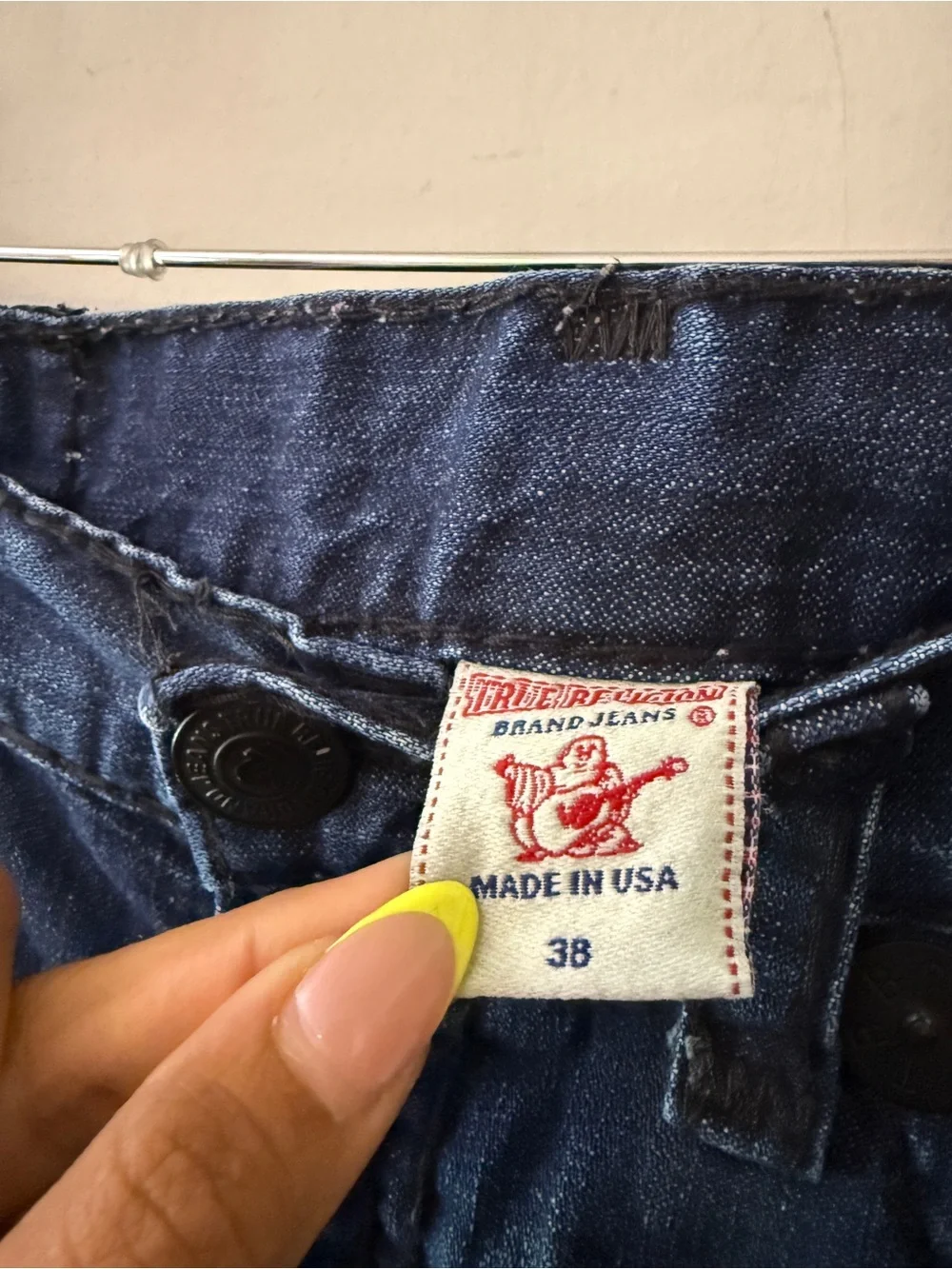 Y2K vintage True Religion Indigo Blue Jeans Billy Super T sz 38